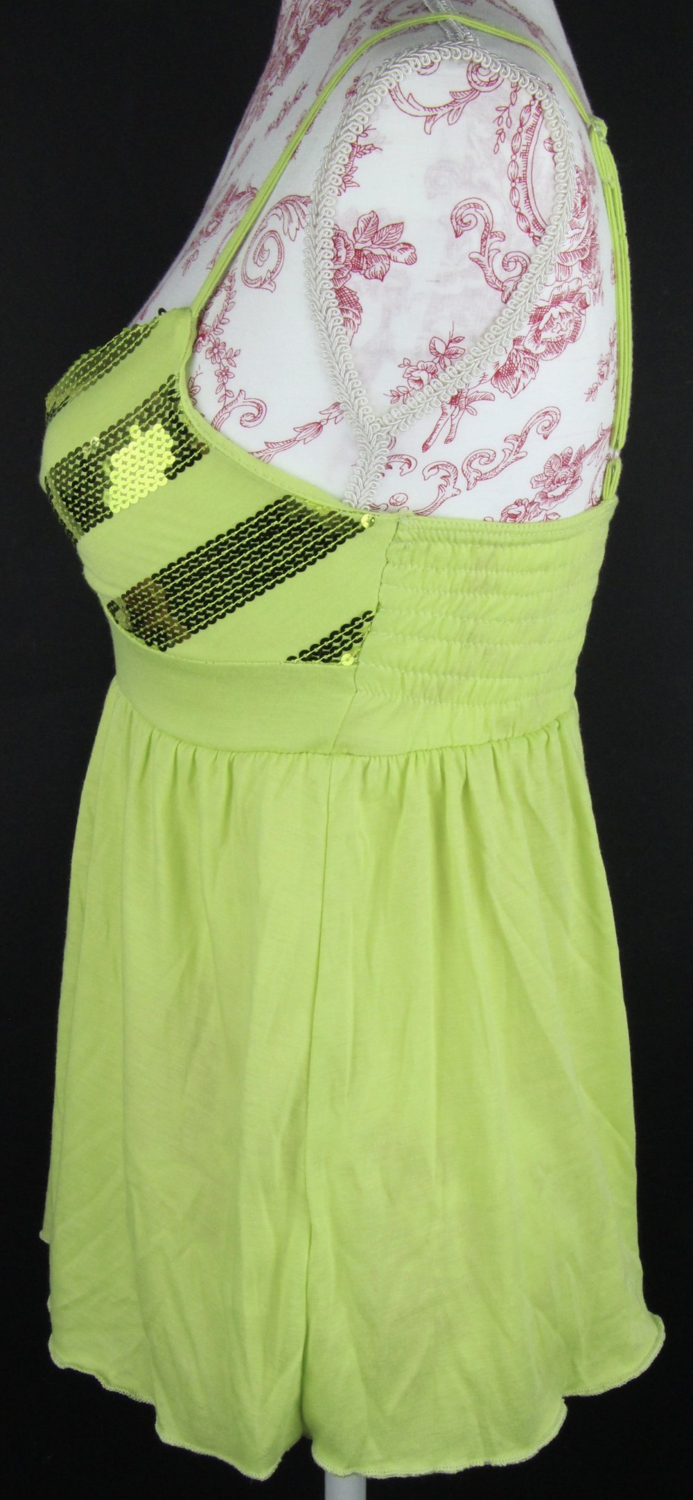 Top Größe Gr 36 34 grün Oberteil Tally Weijl Pailetten Spaghettiträger Trägertop Sommer