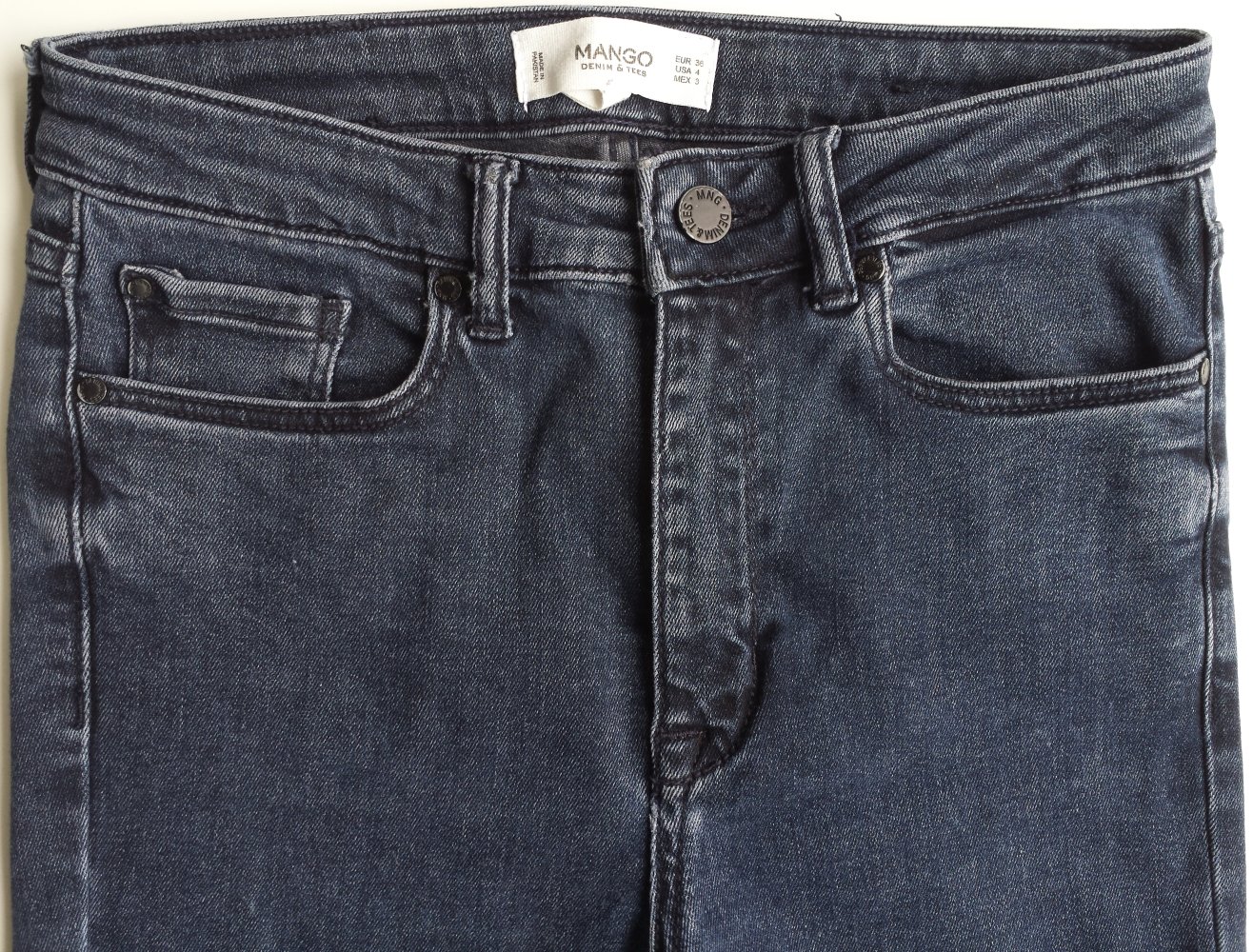 eanshose Jeans Hose Größe 34 36 Gr grau schwarz blau Damenkleidung Mango denim 