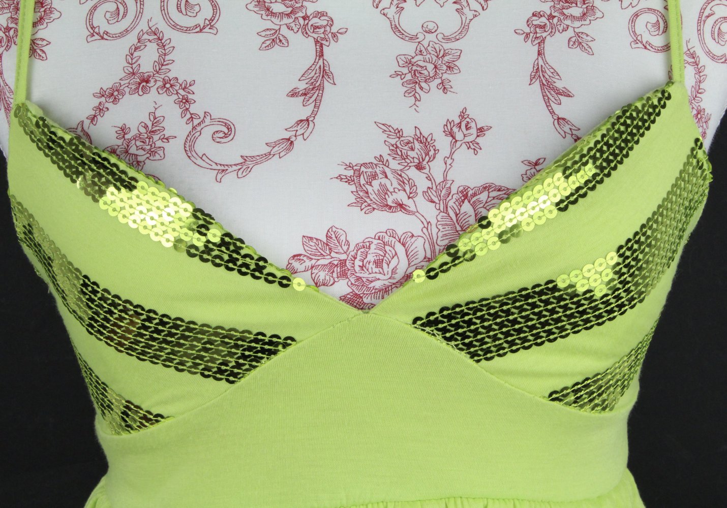 Top Größe Gr 36 34 grün Oberteil Tally Weijl Pailetten Spaghettiträger Trägertop Sommer