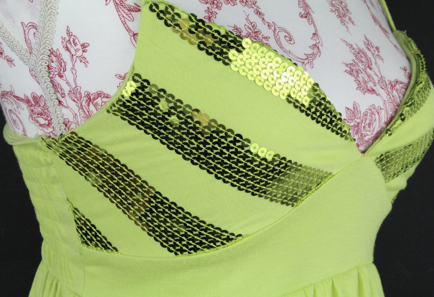 Top Größe Gr 36 34 grün Oberteil Tally Weijl Pailetten Spaghettiträger Trägertop Sommer