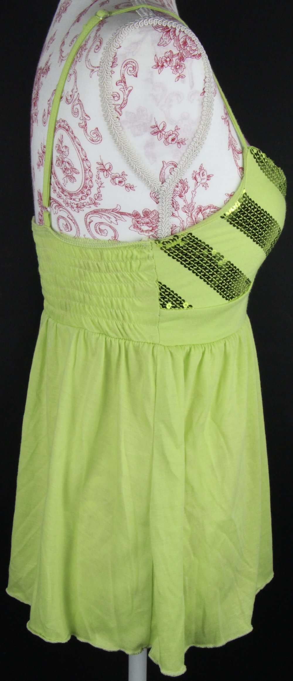 Top Größe Gr 36 34 grün Oberteil Tally Weijl Pailetten Spaghettiträger Trägertop Sommer