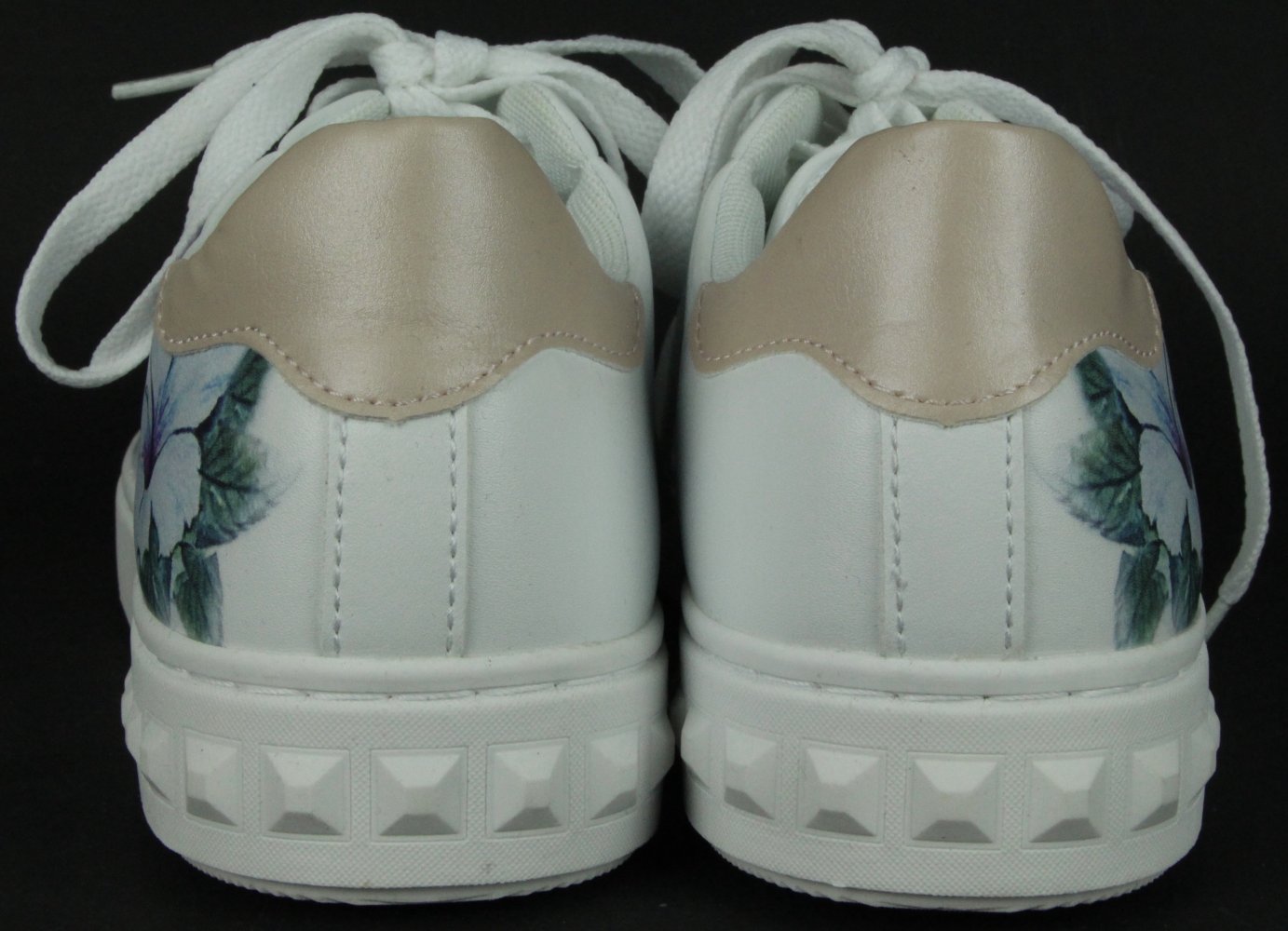 Turnschuhe Schuhe Damenschuhe Damen weiß beige Blume Gr-öße 38 Sneaker Größe Gr Schmetterling