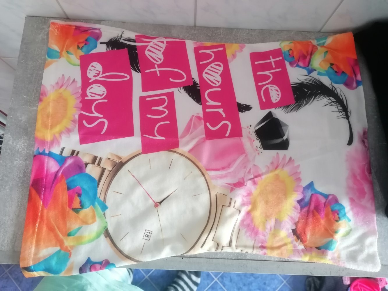 Top *schulterfrei* mit buntem Print *Gr. S* *neuwertig*