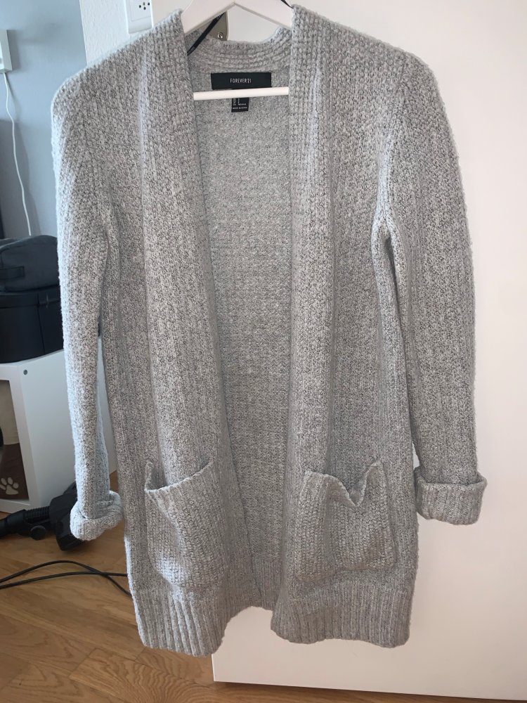 Strickjacke, grau, Gr. S