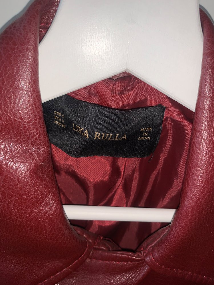 Lederjacke, rot, Gr. S