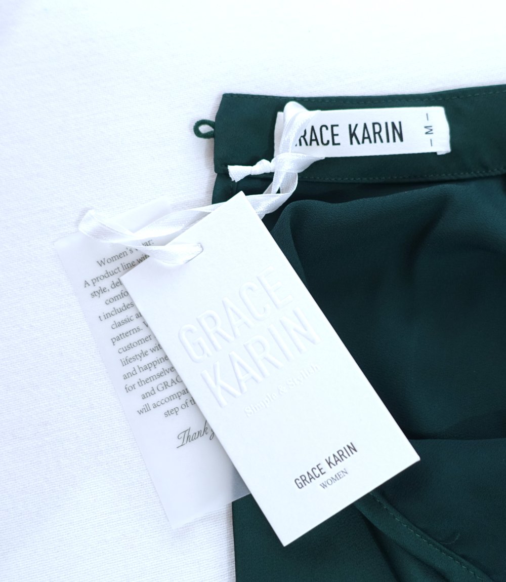 Grace Karin Bluse, Satin, Business, grün, M ✮NEU✮