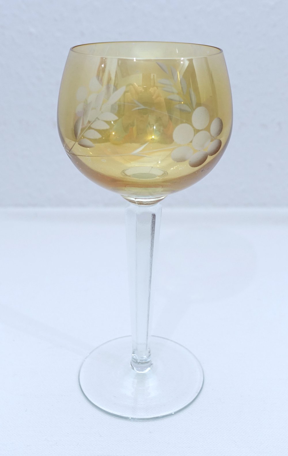 6x Weinglas | Weinkelch, gold, retro, DDR