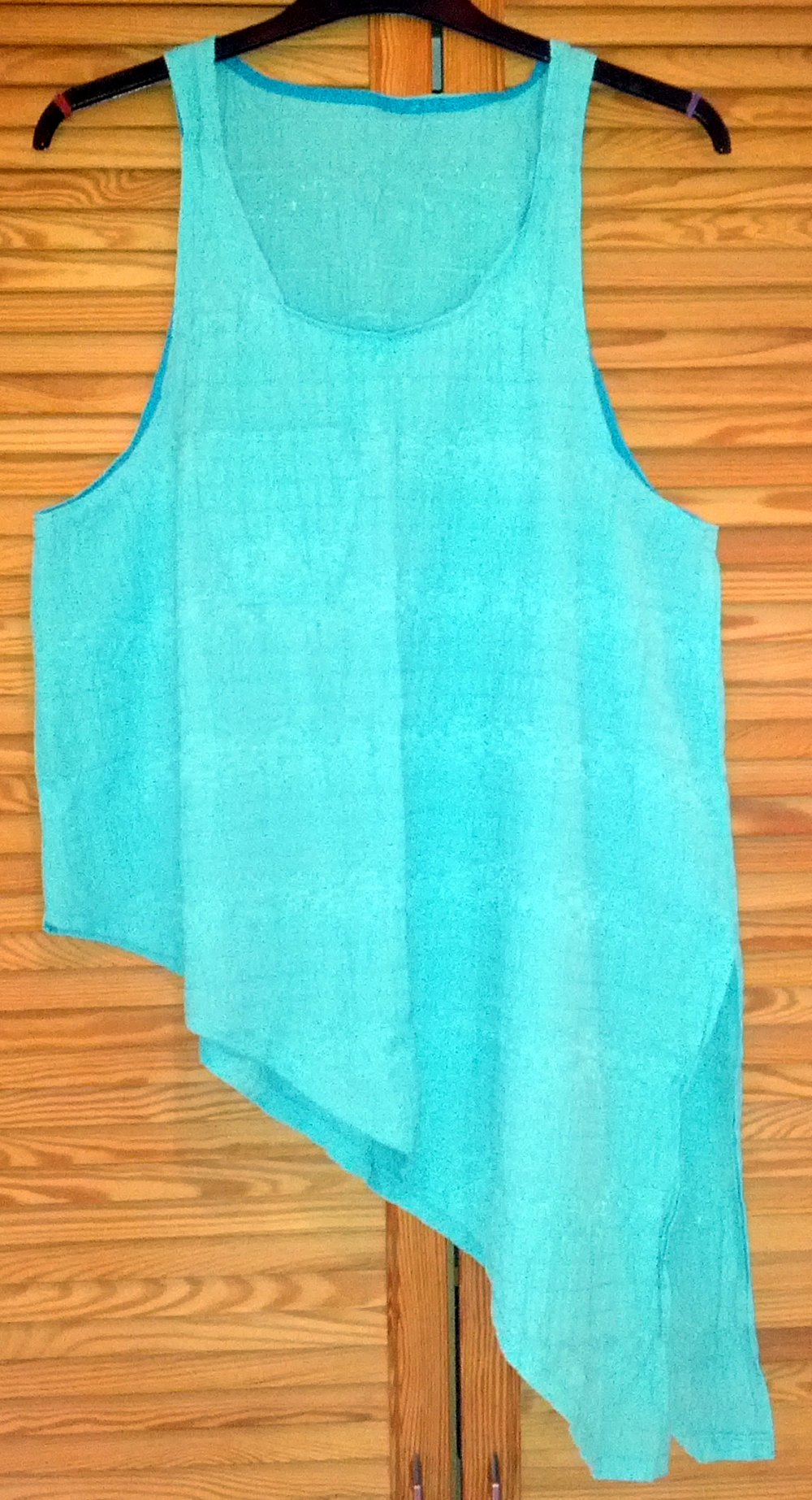 Tunika Trägerrock * türkis * Gr. 44 * Einzelstück * Crinkle  * Lagenlook