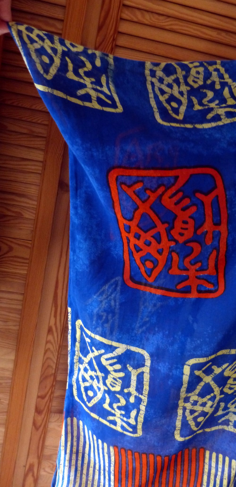 Bluse Tunika * Gr. 44 46 48 50 * blau orange gelb * Baumwolle * Upcycling 