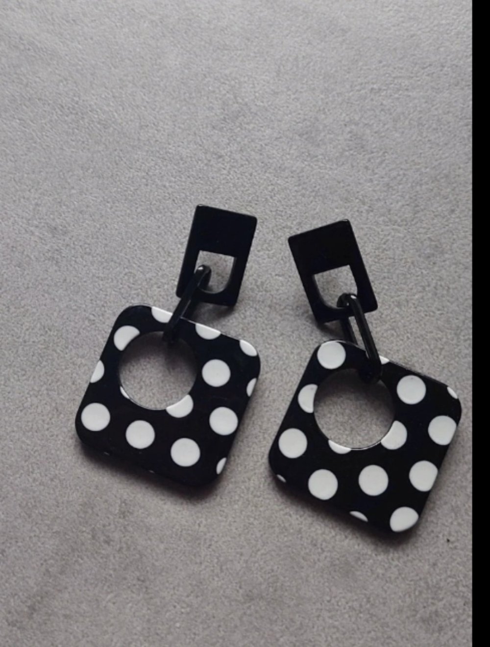 Damen Ohrringe Ohrhänger Schwarz-Weiss