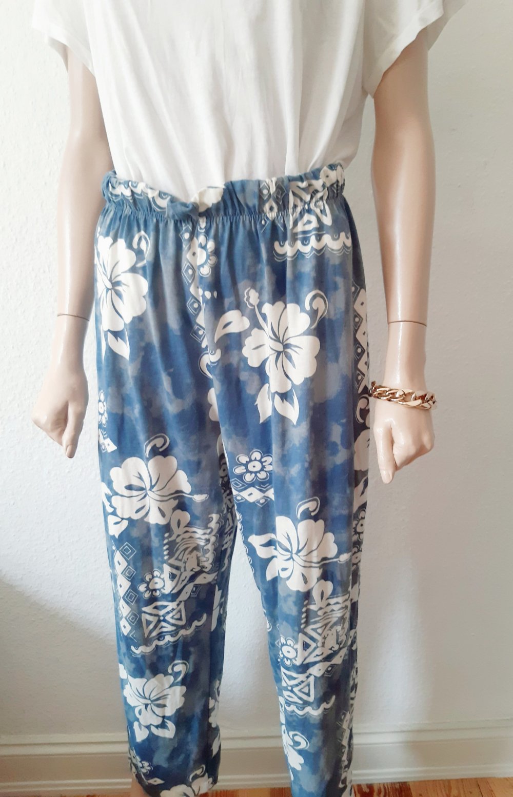 True Vintage Paperbag Sommerhose/ Blau/ Gr. M