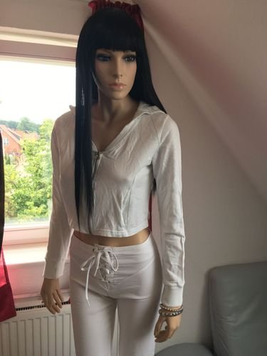 Woodpecker Casual sexy Kapuzenjacke in weiß Gr. M / 38 bauchfrei