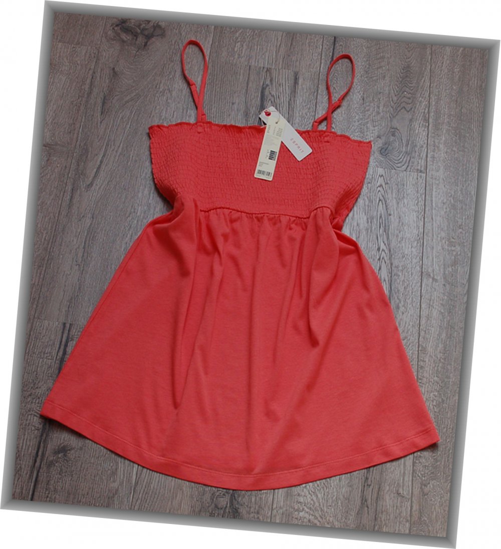 NEU! VK 26 € - Esprit Top in Coral 100% Baumwolle Gr. S 36 Bluse Shirt Tunika