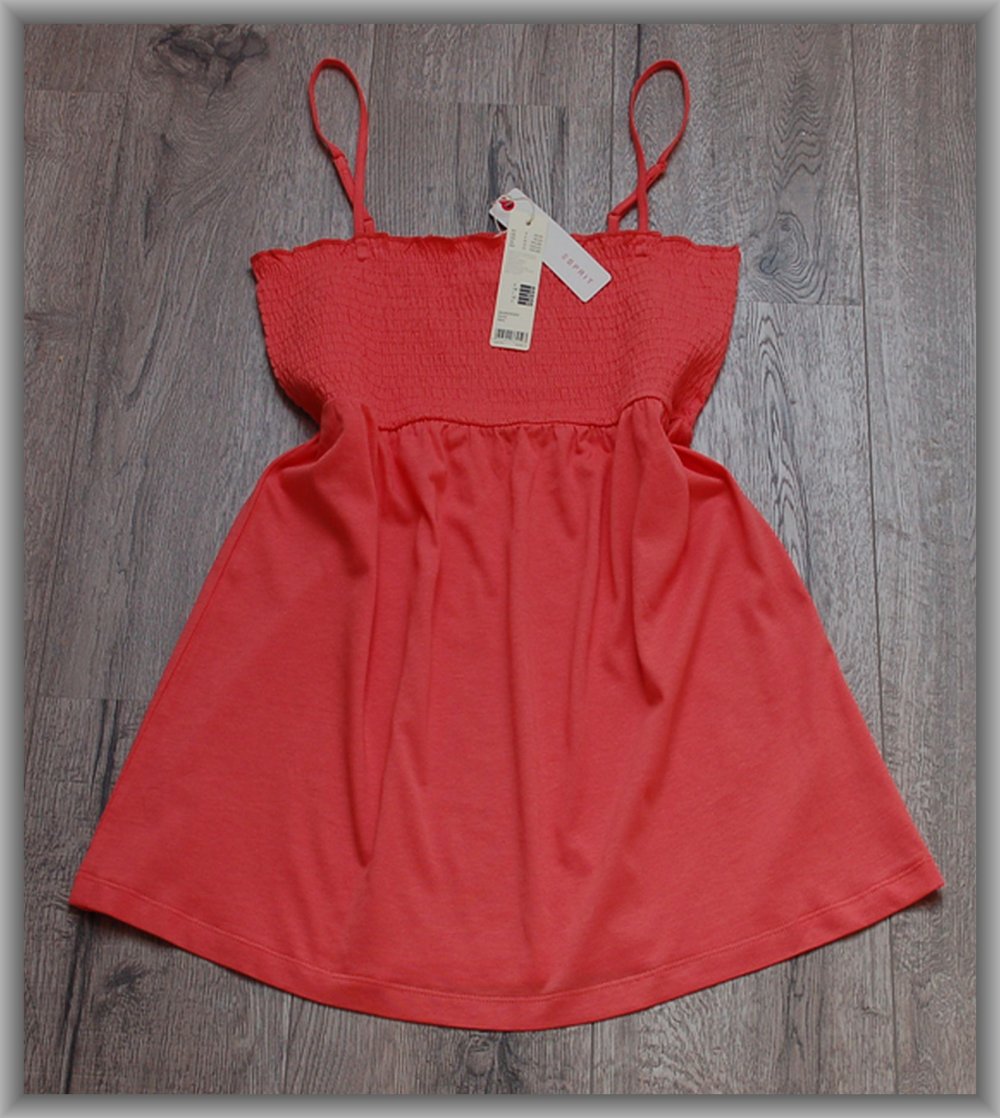 NEU! VK 26 € - Esprit Top in Coral 100% Baumwolle Gr. S 36 Bluse Shirt Tunika