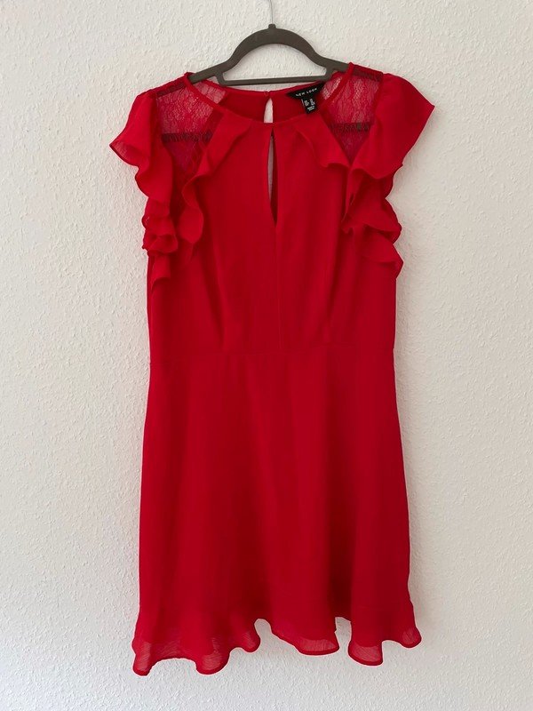 Rotes Kleid mit Spitze Gr 42