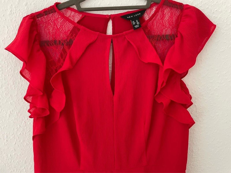 Rotes Kleid mit Spitze Gr 42