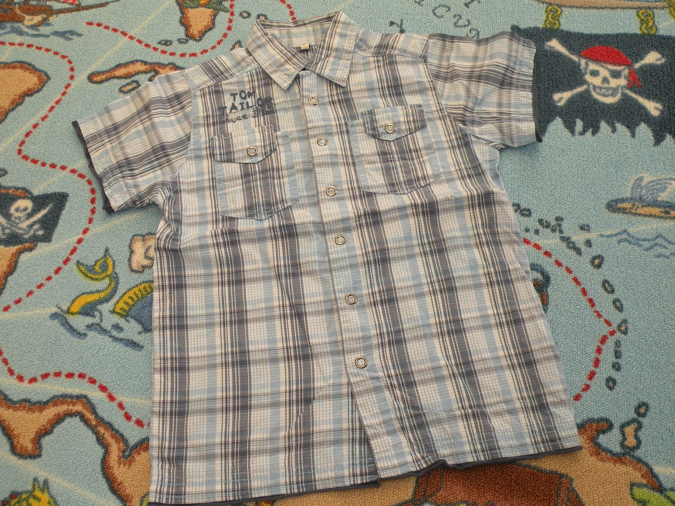 Jungen Kurzarm Hemd Gr 116 top Zustand Tom Tailor Hochzeit Sommer Urlaub kariert