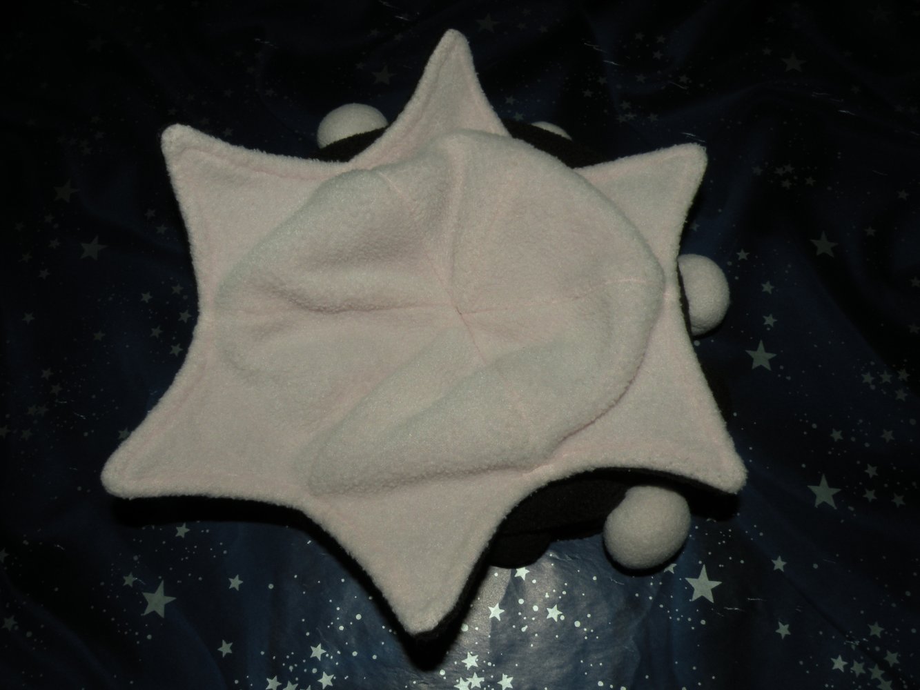 Rodeo @ C&A Zipfel Mütze braun rosa Bommeln KU 50 cm top Zustand innen Fleece warm