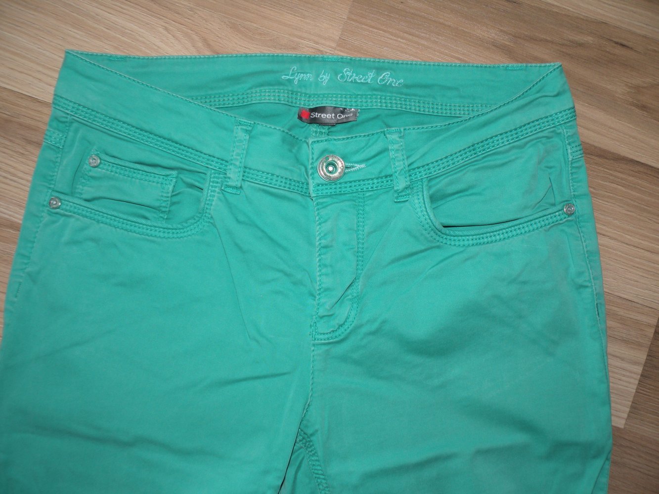 Mädchen Damen Sommer Hose Grün Street One super Zustand Slim Gr. S XS 34 36 Modell Lynn