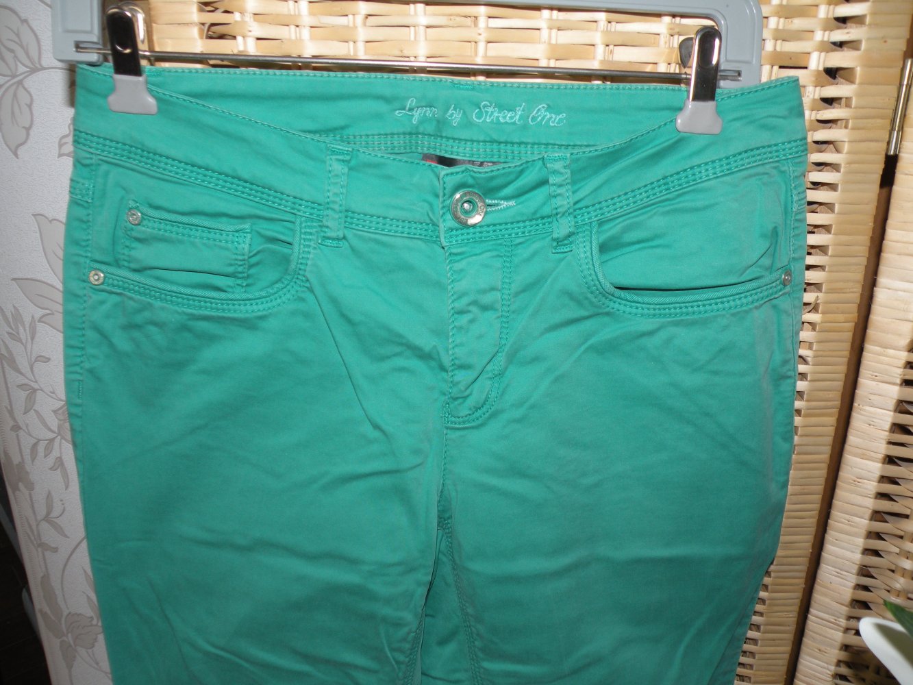 Mädchen Damen Sommer Hose Grün Street One super Zustand Slim Gr. S XS 34 36 Modell Lynn