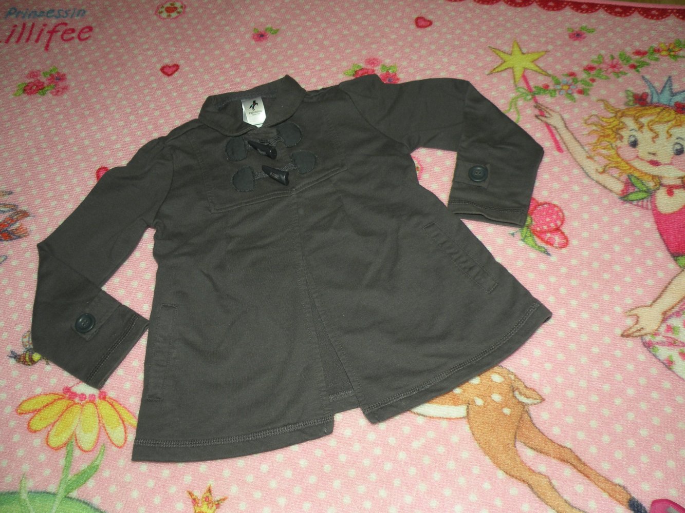 Mädchen Strickjacke Cardigan Janker Gr. 110 anthrazit Palomino @ C&A Hornknöpfe