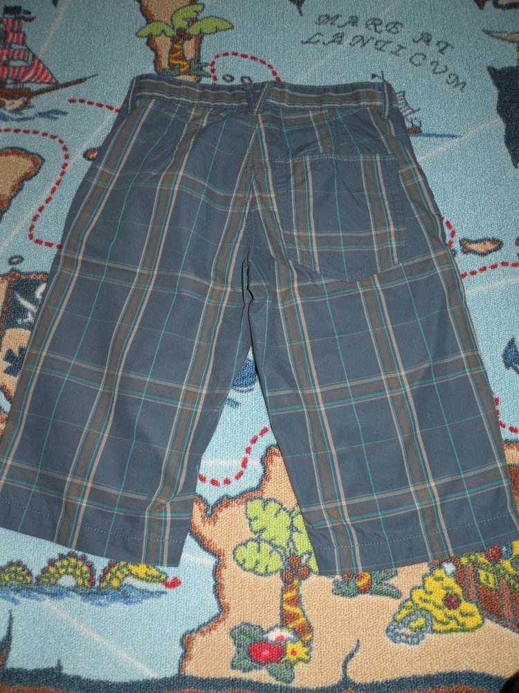 Jungen Sommer Shorts Bermudas Gr. 164 C&A top Zustand Blau Petrol Beige kariert