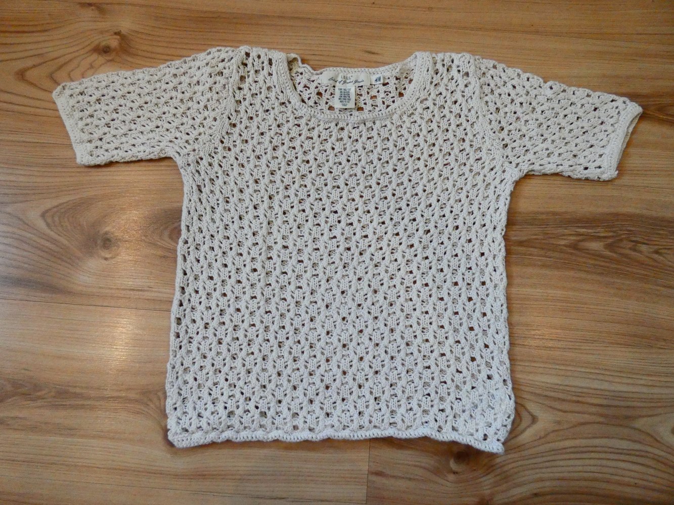 Häkeltop Shirt für Mädchen Beige Gr. 146 152 von H&M