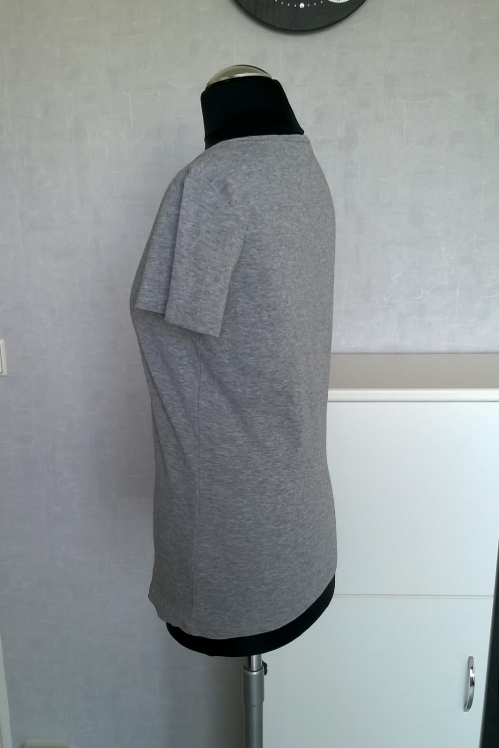 Shirt T-Shirt Oberteil Kurzarm grau meliert Gr. S Tom Tailor