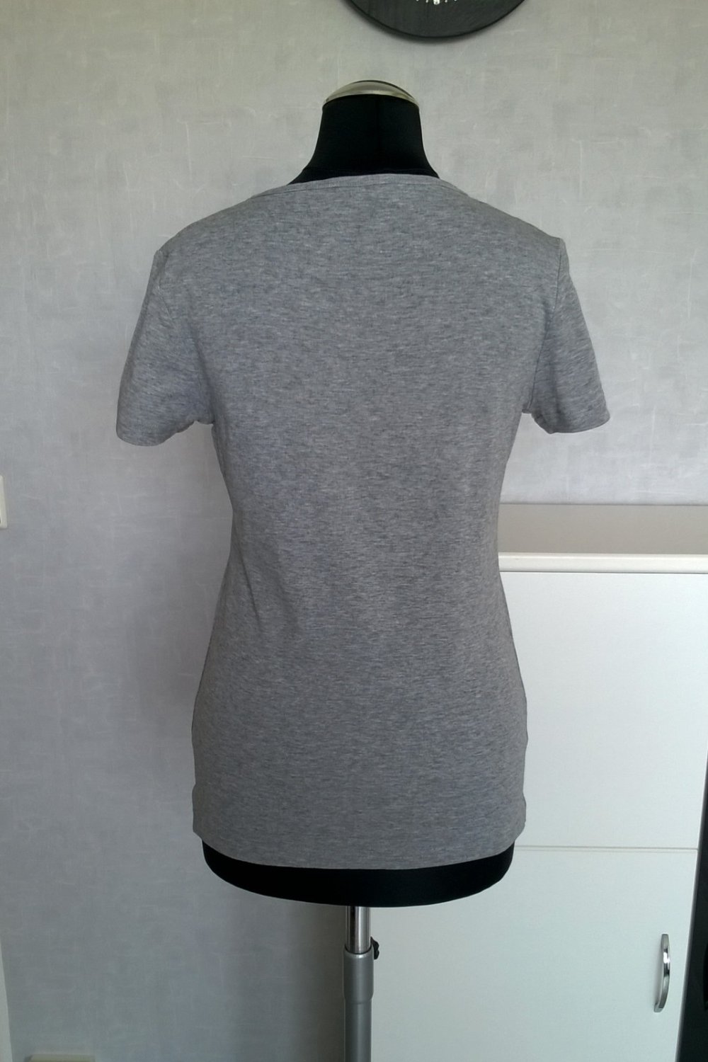 Shirt T-Shirt Oberteil Kurzarm grau meliert Gr. S Tom Tailor