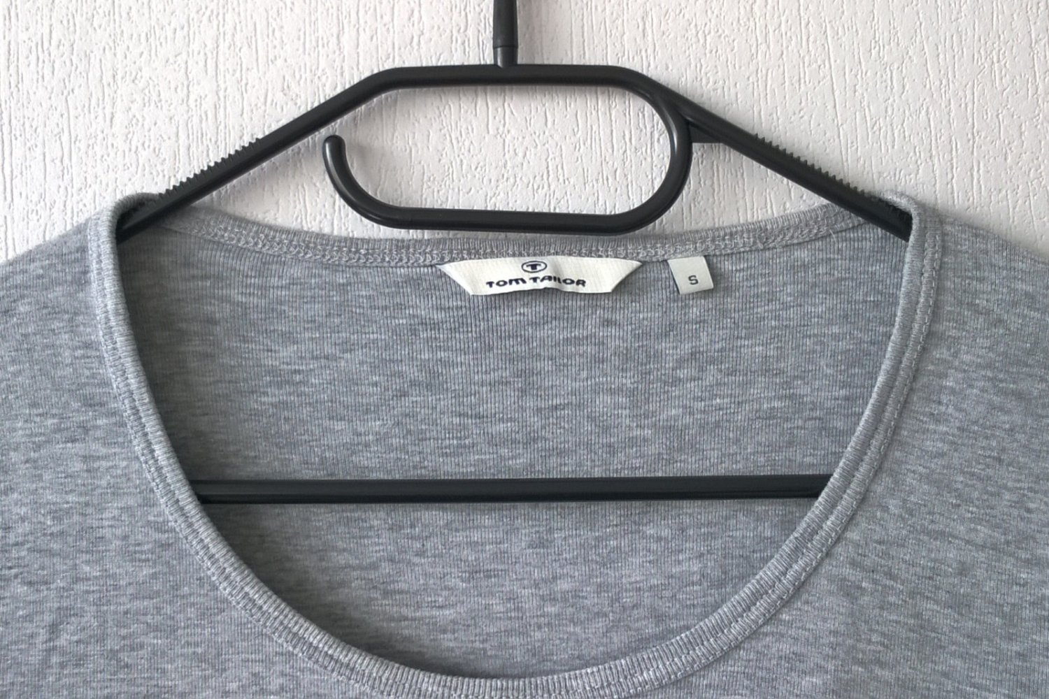 Shirt T-Shirt Oberteil Kurzarm grau meliert Gr. S Tom Tailor