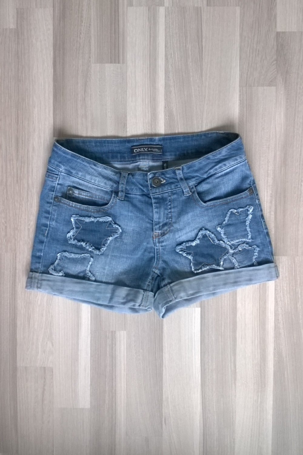 Jeansshorts Shorts blau Sterne W25 Only