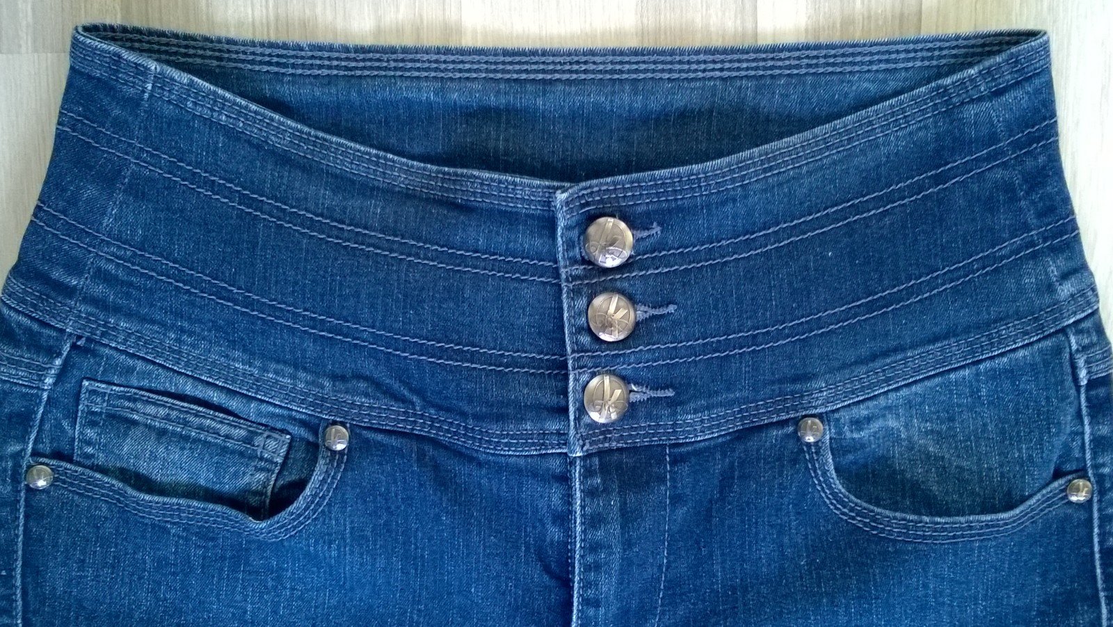 Jeans Hose 7/8-Länge Highwaist blau Gr. 38 okay