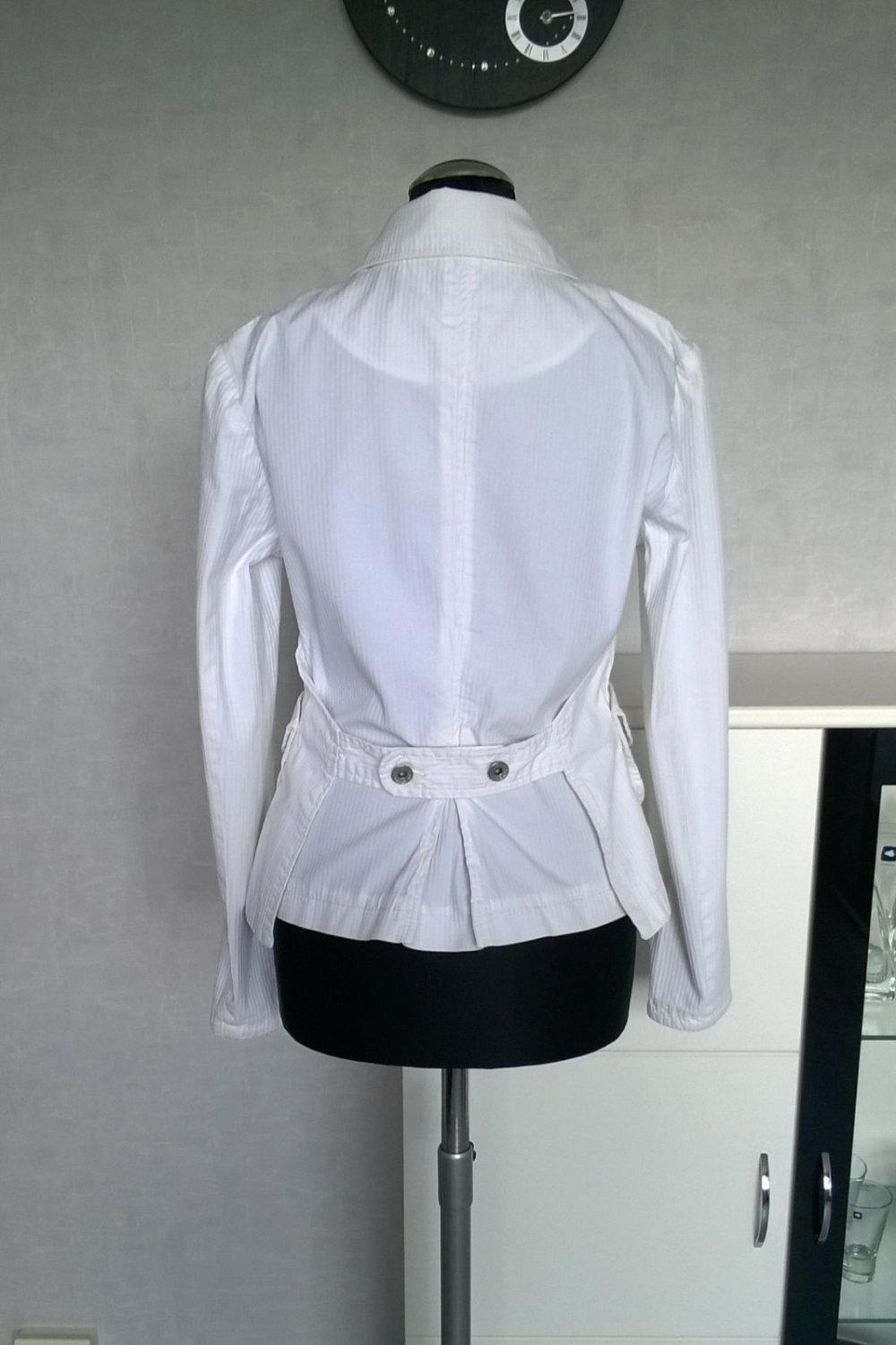 Blazer Jeansblazer Jacke weiß Gr. 36 Only, Baumwolle, kurz, elegant, schick