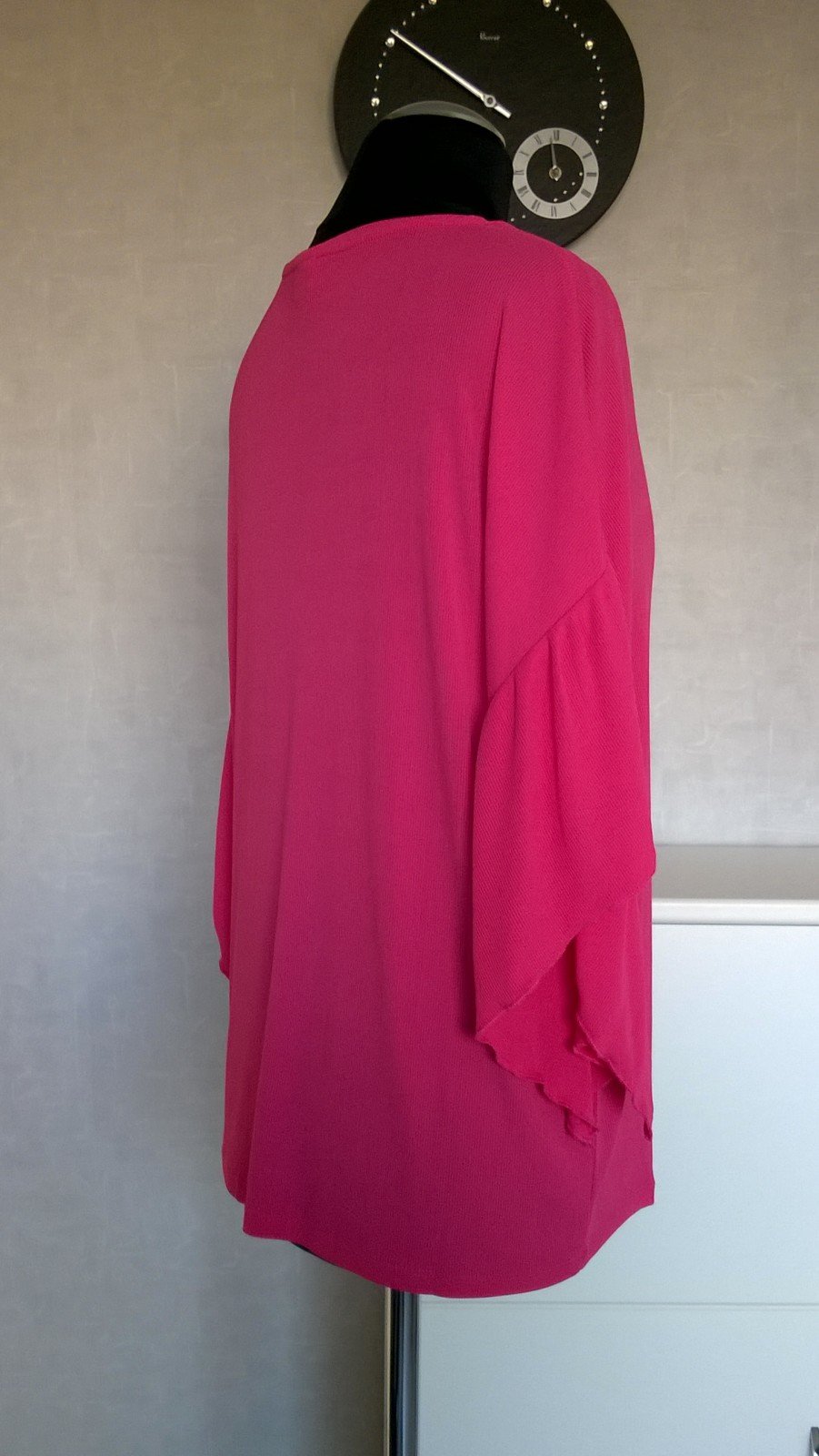 Blusenshirt Shirt Bluse Oberteil mit Volantärmeln Oversize pink Gr. 36 Heine neu