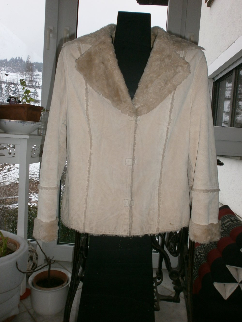  Lammfelljacke beige Gr. 36