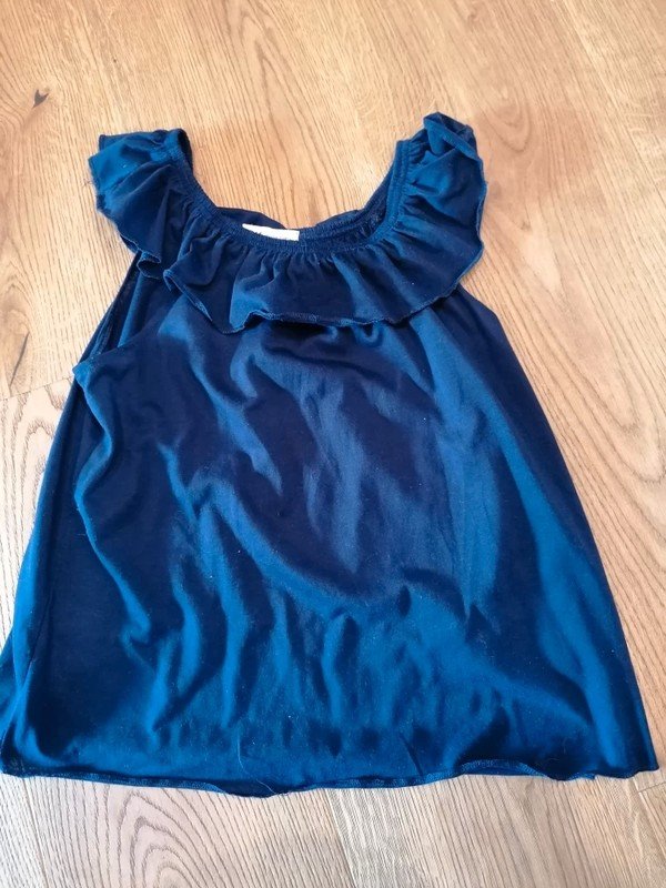 blaues Volant T Shirt H&M Gr. 122/128