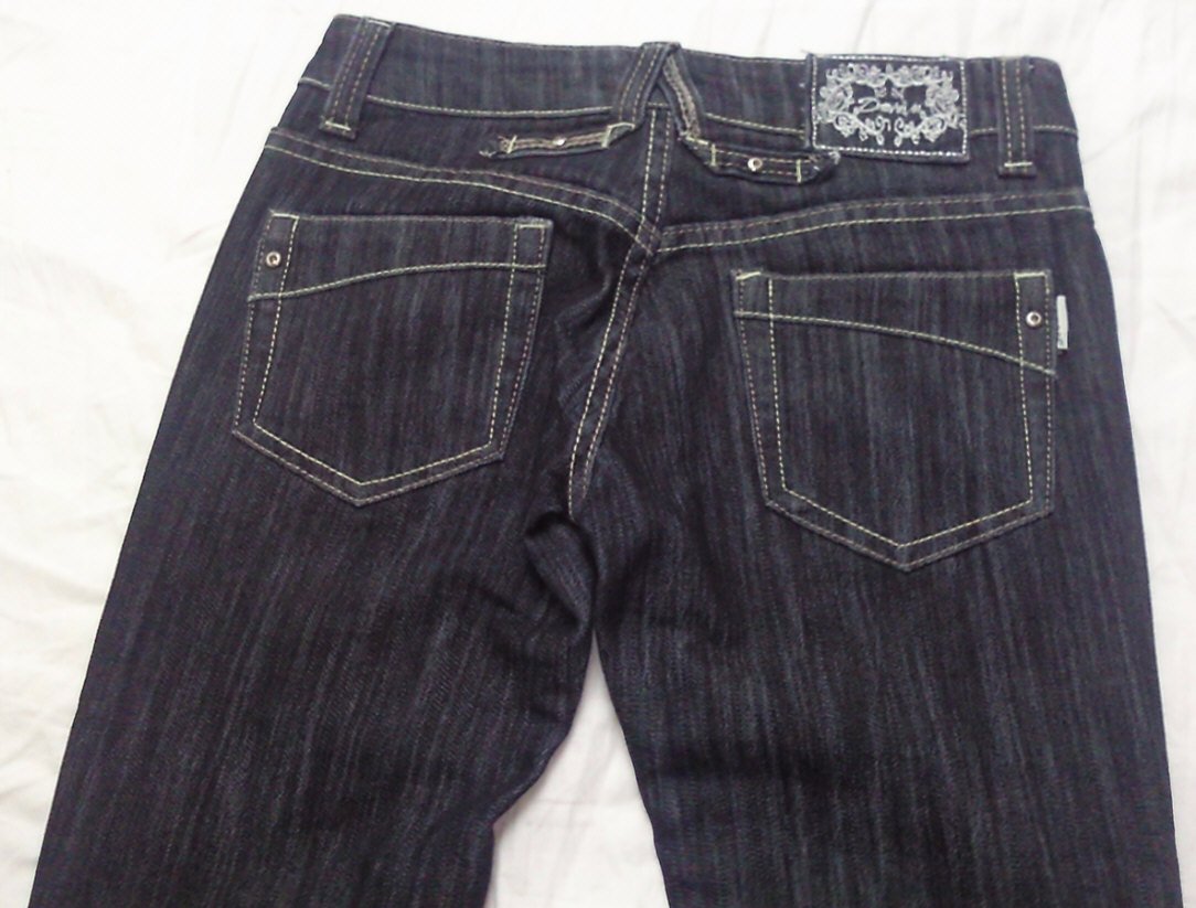 schwarze Damen Jeans, Marke: Denim, Gr. XS (34), ca. W27