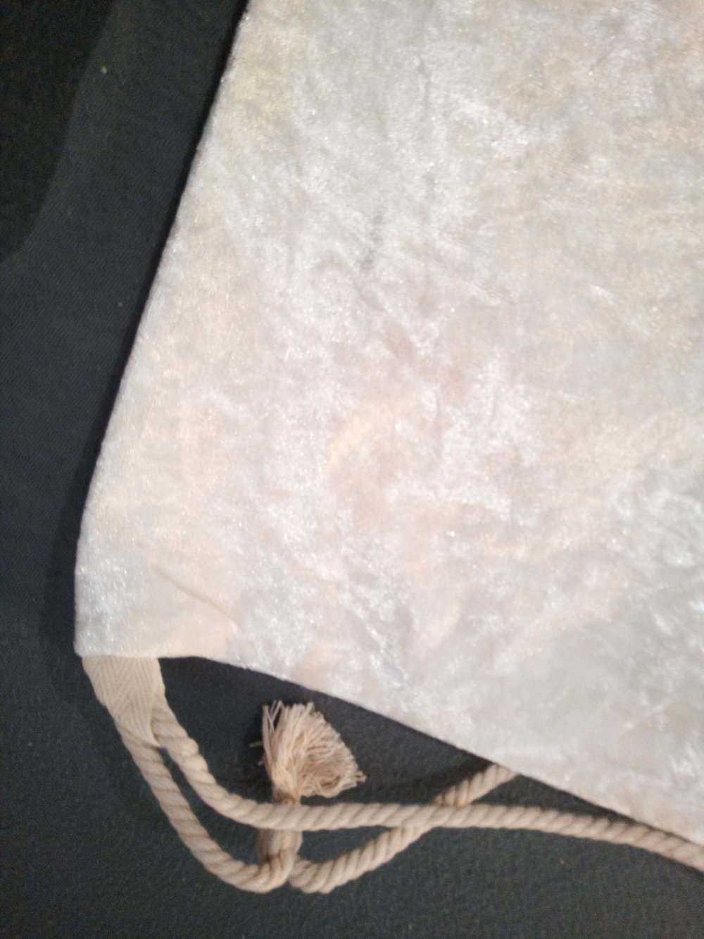 Sportbeutel Samt beige neu