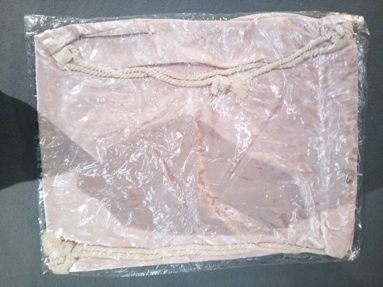 Sportbeutel Samt hellrosa neu