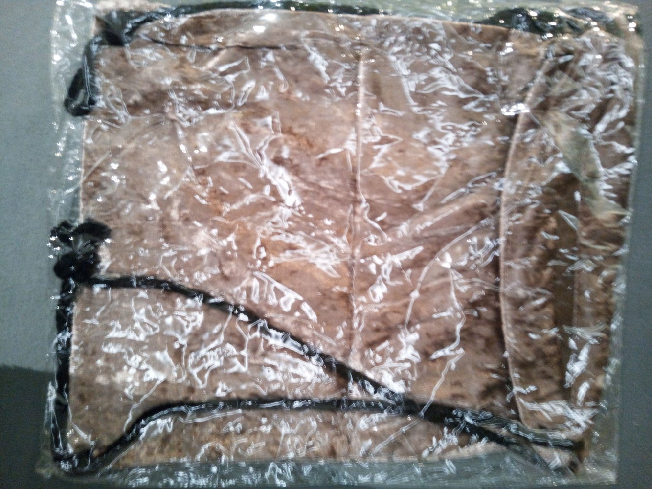 sportbeutel Samt braungrau neu