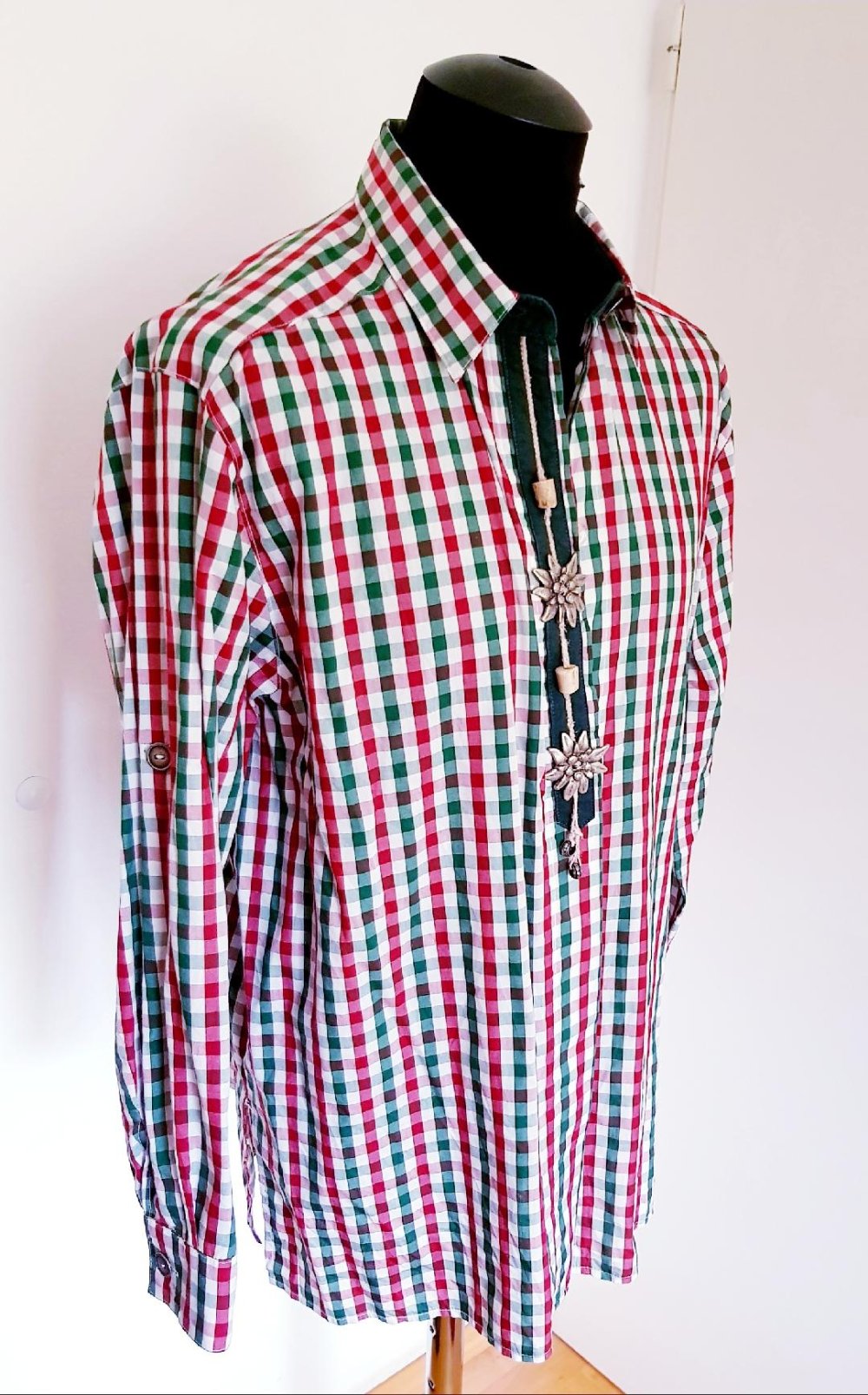 Trachtenhemd Landhaus bunt Baumwolle Gr. 46 TOP
