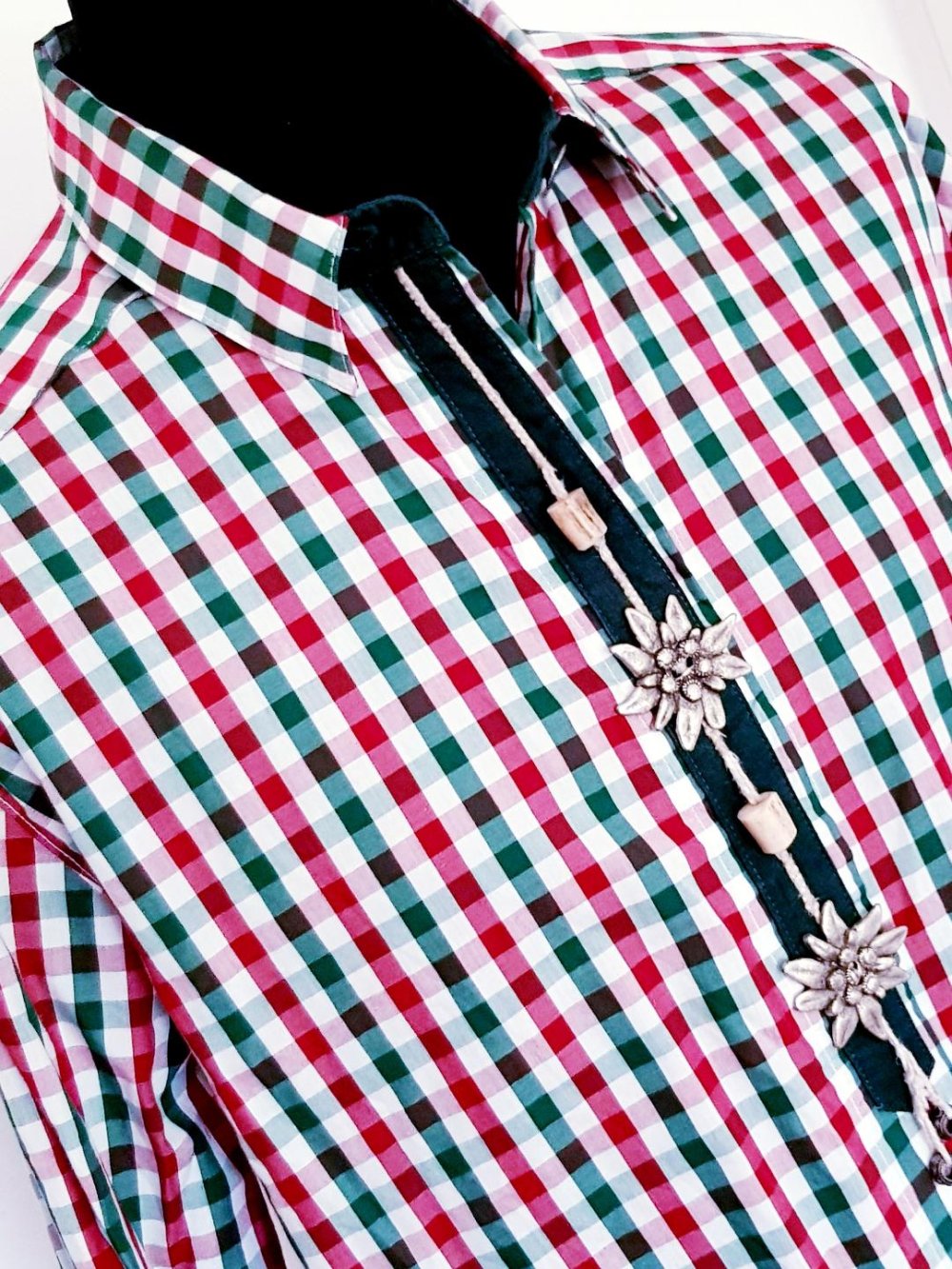 Trachtenhemd Landhaus bunt Baumwolle Gr. 46 TOP