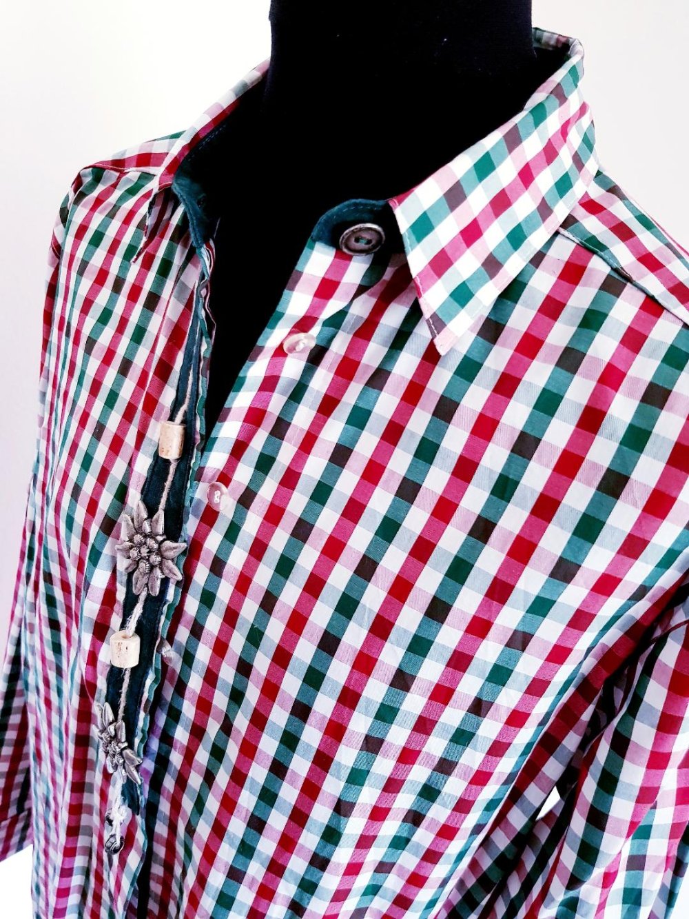 Trachtenhemd Landhaus bunt Baumwolle Gr. 46 TOP