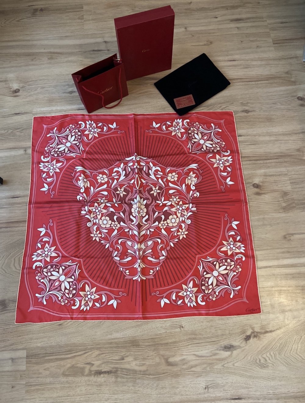 Original Luxus Seiden Tuch Cartier