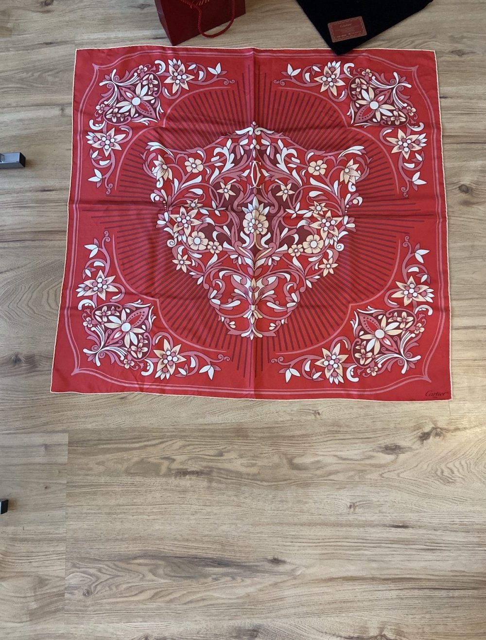 Original Luxus Seiden Tuch Cartier