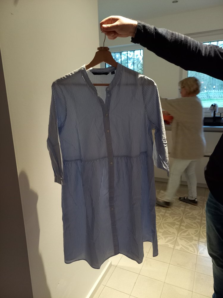 Schwangerschaftshemden 2x blau-gestreift Gr.L