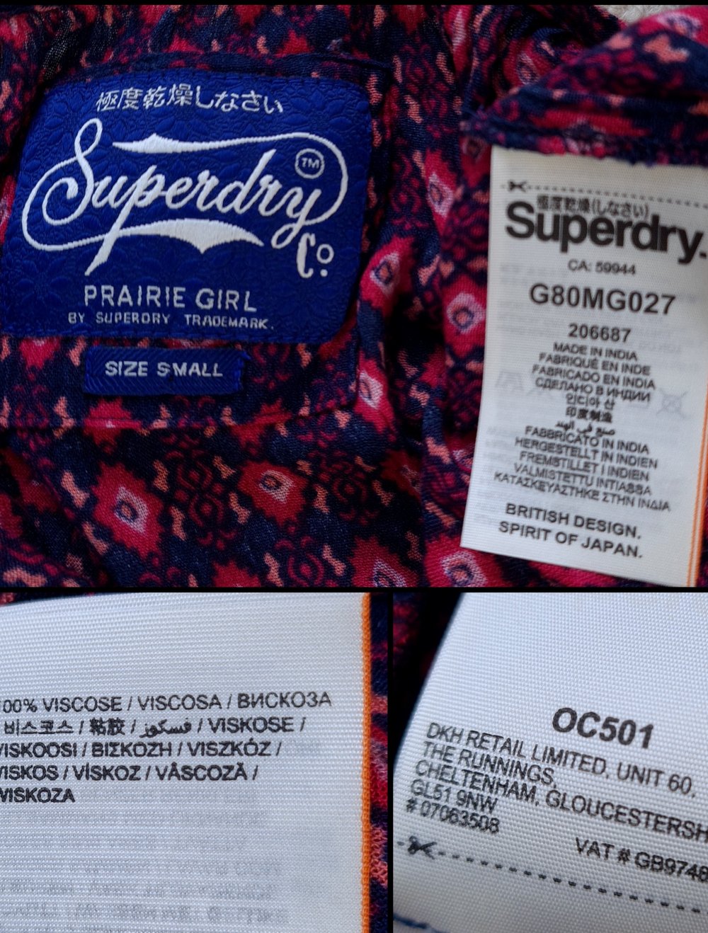 Superdry Overall Kurz Jumpsuit Carmen Ausschnitt Spaghettiträger Sommer Einteiler Festival