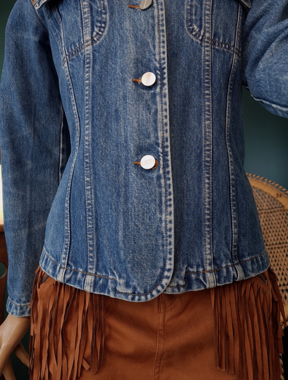 True Vintage Sreet One Damen Jeansjacke 100% Baumwolle weiblich 90er