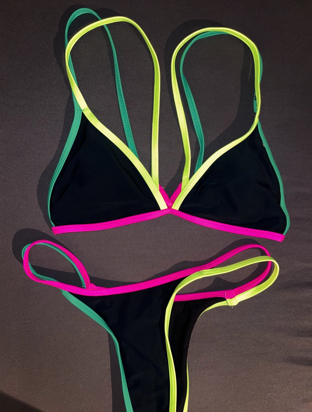 bikini neon schwarz