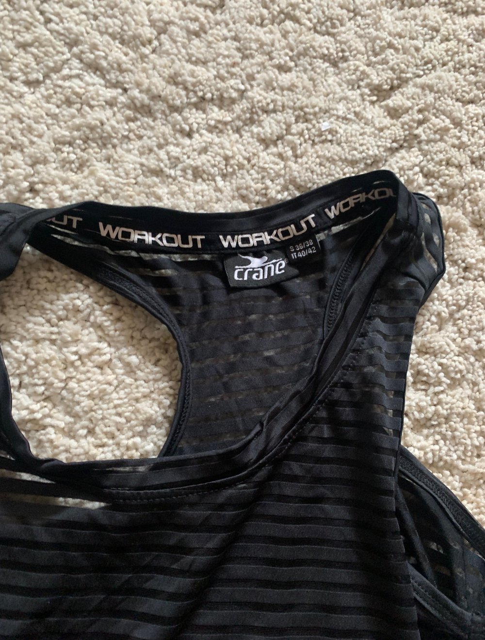 sporttop schwarz trägerlos crane